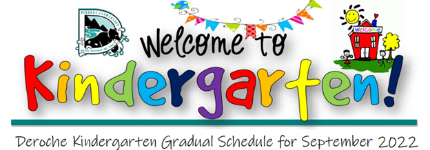 Welcome to Kindergarten - Gradual Entry Schedule